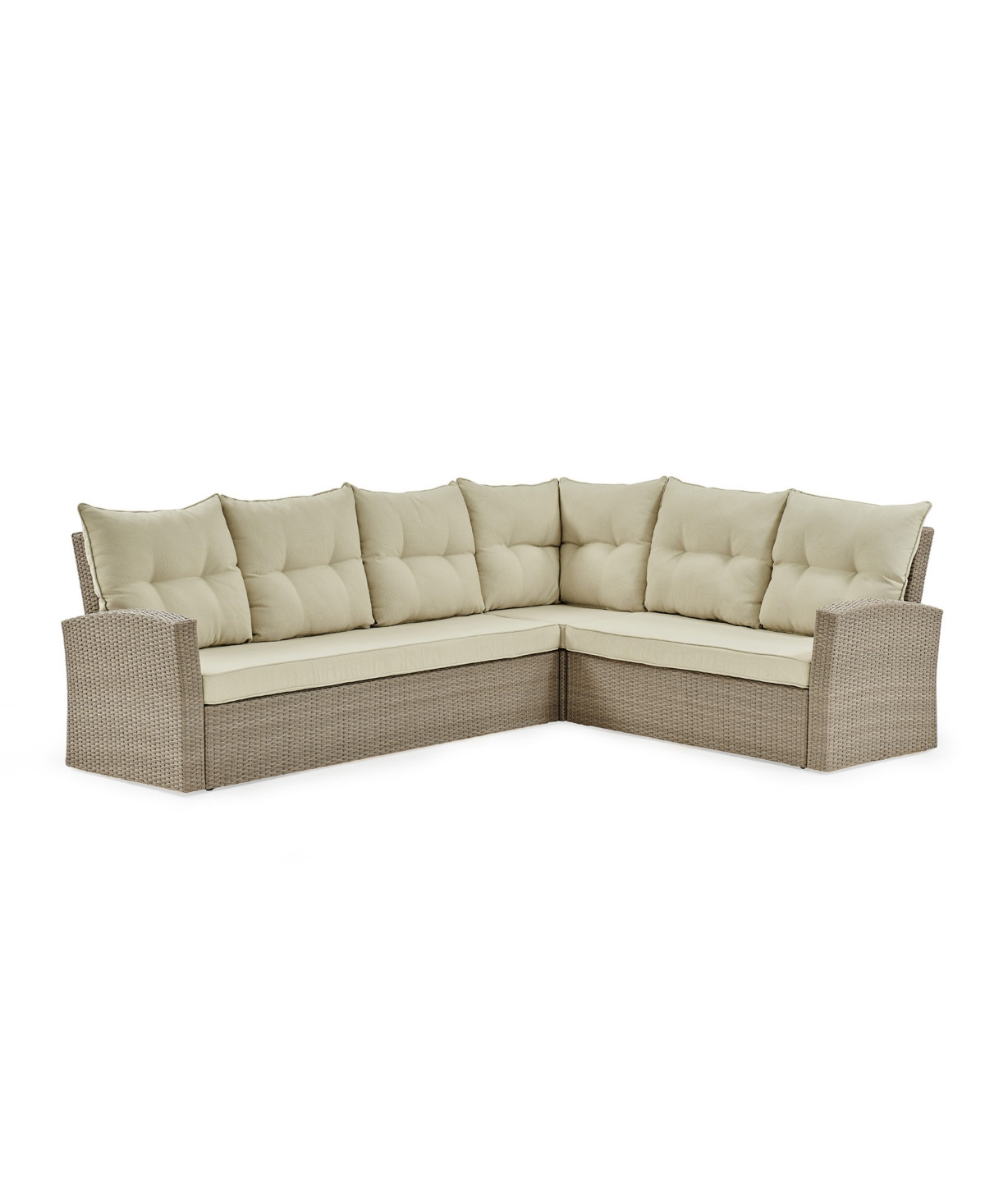 Alaterre Furniture Canaan All-Weather Wicker Outdoor Large Corner Sectional Sofa with Cushions | Macys (US)