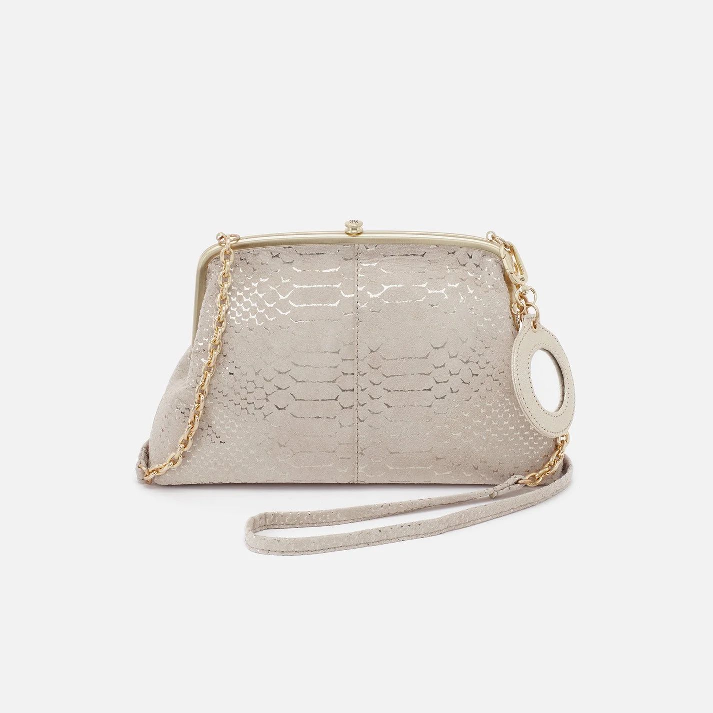 Lana + Mirror Charm Crossbody in Printed Leather - Gold Filigree Exotic | HOBO Bags