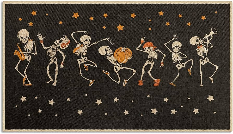 Arttown Halloween Door Mat, Dancing and Musical Skeletons Indoor Front Door Mat Great for Spooky ... | Amazon (US)