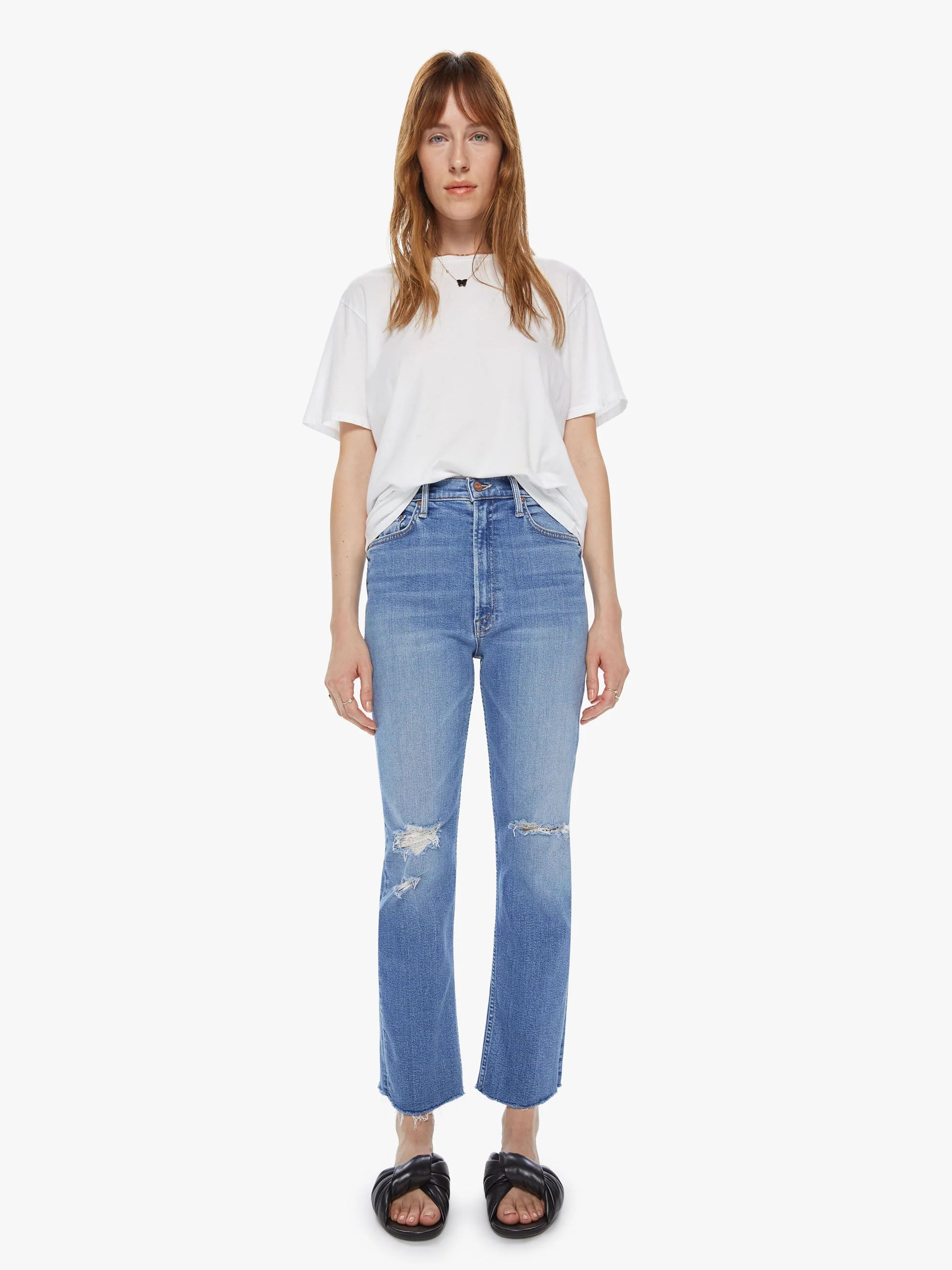 High Waisted Rider Ankle Fray | Mother Denim
