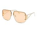 NULOOQ Trendy Aviator Sunglasses for Women – Men Retro Metal Rimless Frame Shades Luxury Design... | Amazon (US)