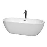 Soho 72 Inch Freestanding Bathtub in White with Polished Chrome Trim and Floor Mounted Faucet in Mat | Amazon (US)