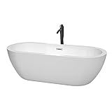 Soho 72 Inch Freestanding Bathtub in White with Polished Chrome Trim and Floor Mounted Faucet in Mat | Amazon (US)