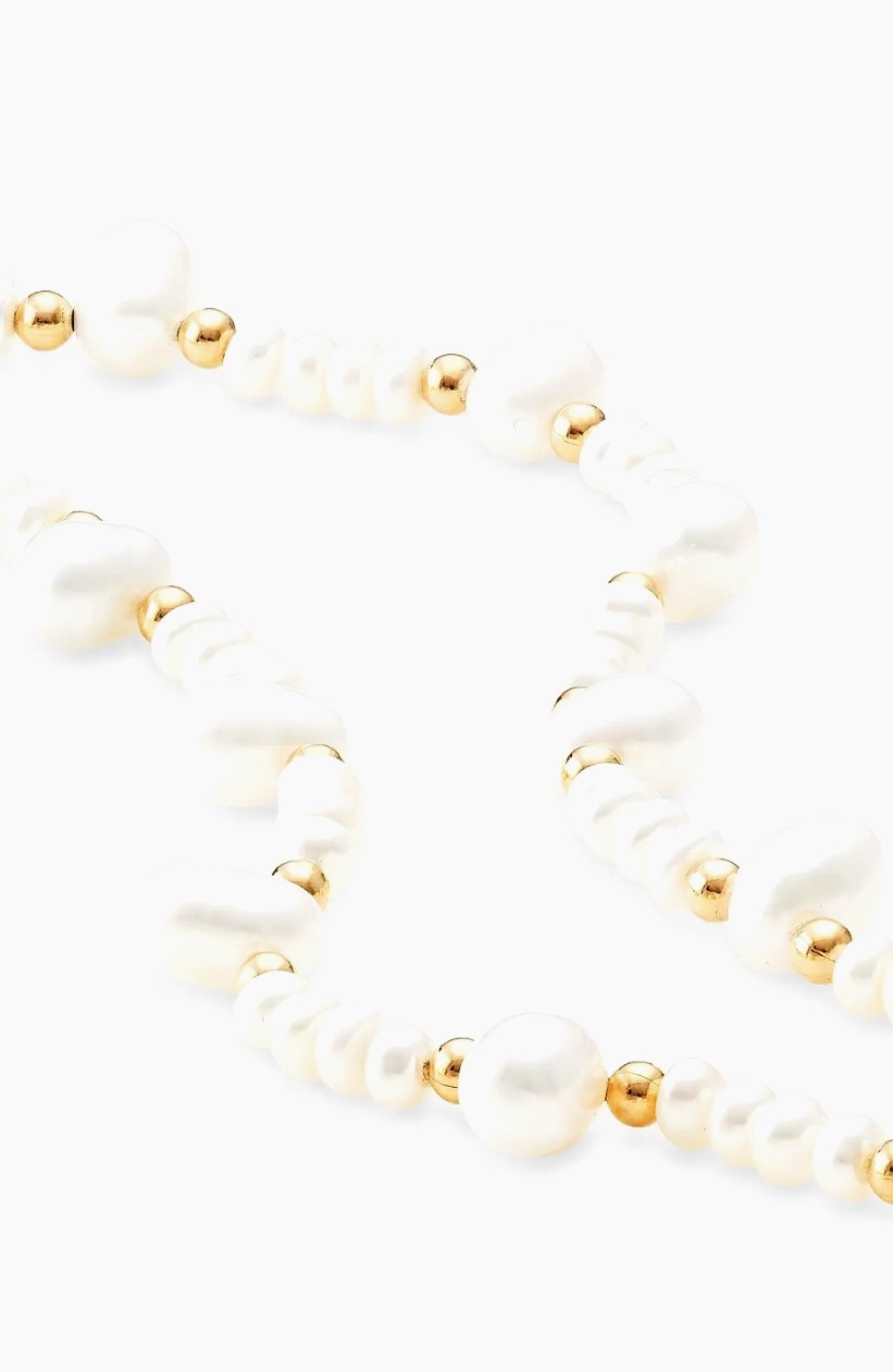 From the Ocean Collection. Perfect for layering,Jia Jia's stunning necklace features a strand of mixed freshwater pearls interspersed with polished 14K-yellow-gold beads.

#LTKParties #LTKWorkwear #LTKU