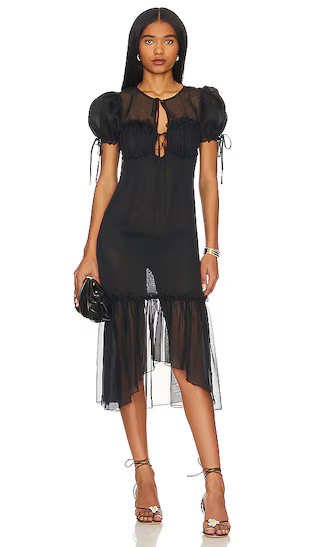 Ophelia Midi Dress in Black | Revolve Clothing (Global)