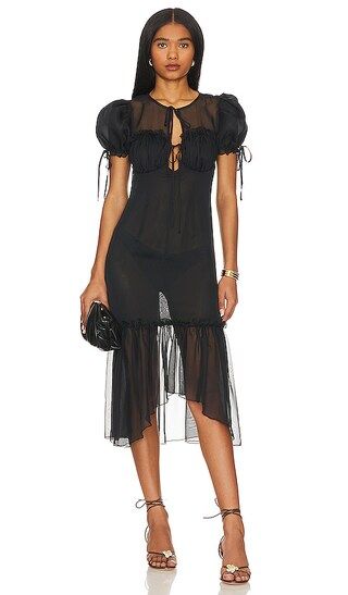 Ophelia Midi Dress in Black | Revolve Clothing (Global)