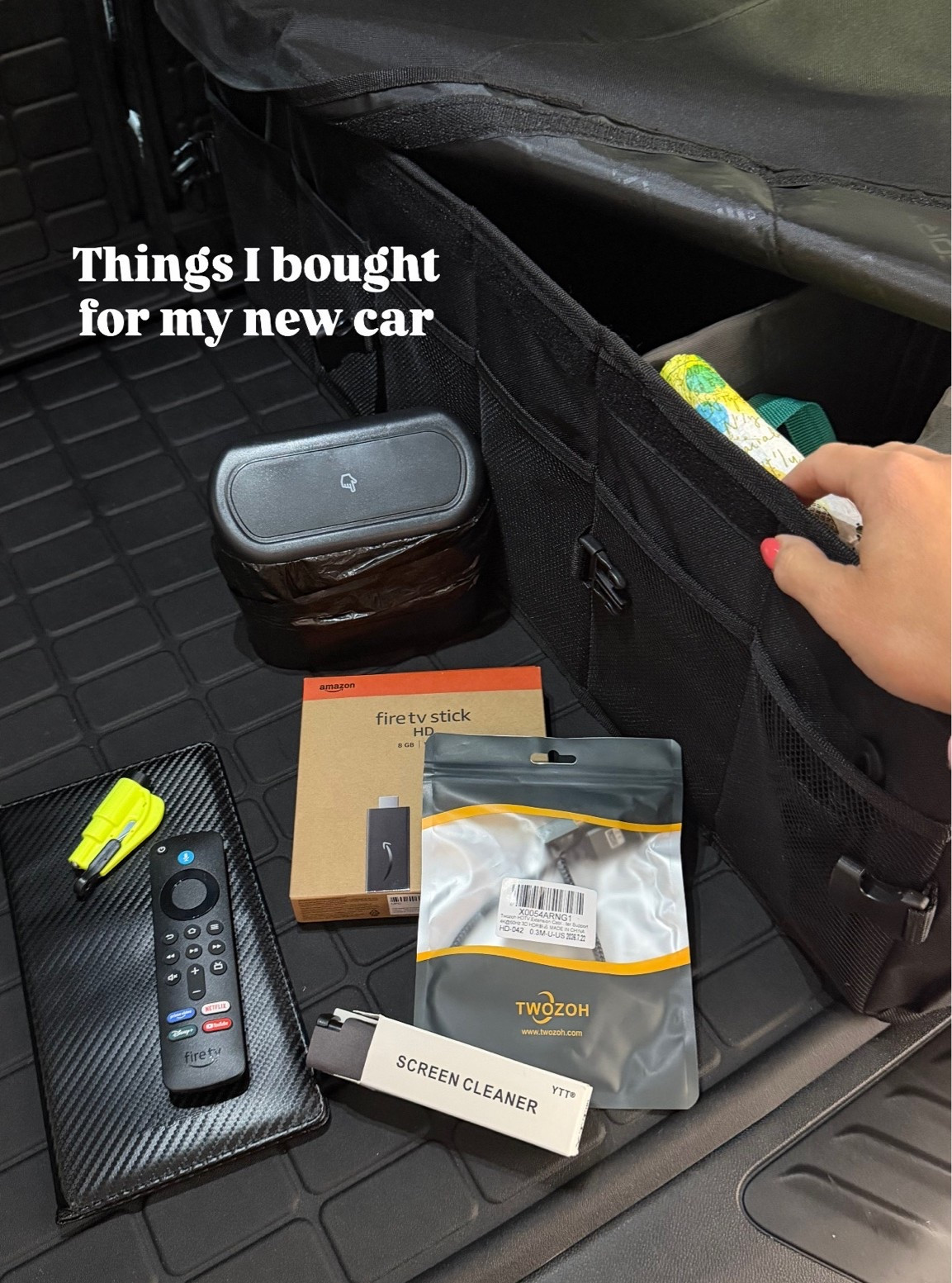 New car finds 🚙✨ All the little things I’ve been adding to keep my new car clean, organized + functional! From the cutest little trash cans that tuck right into the door compartments to cargo organization, screen cleaning + a few other things I didn’t know I needed 😆

Linking everything here! 🤍

#LTKFinds #CarFinds #CarOrganization #CarEssentials #NewCarFinds #AmazonFinds #GMCYukon #YukonXL