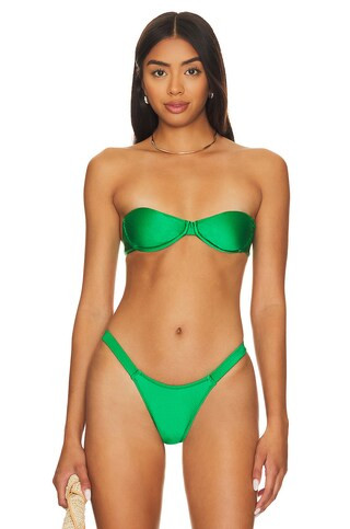 Melissa Simone Underwire Bandeau Bikini Top in Green from Revolve.com | Revolve Clothing (Global)