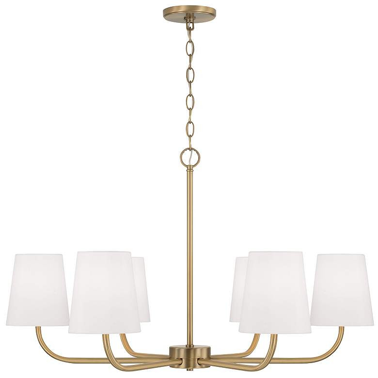 Capital Lighting Brody 34 1/2" Wide Aged Brass 6-Light Chandelier | Lamps Plus