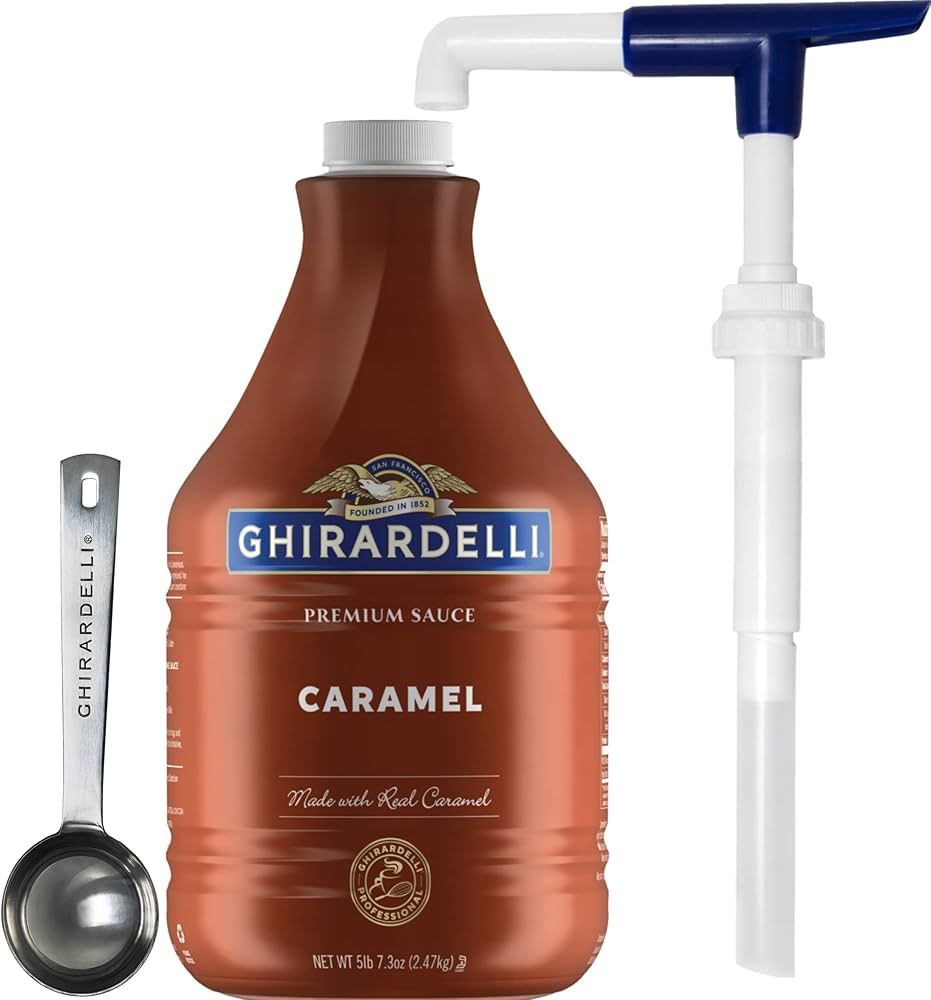 Ghirardelli - 87.3 Ounce Creamy Caramel Sauce Bottle with Ghirardelli Stamped Barista Spoon & Pum... | Amazon (US)