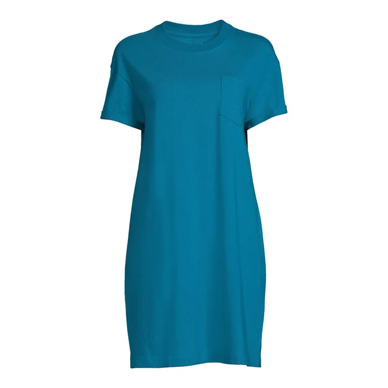 Time and Tru Women's T-Shirt Dress with Chest Pocket - Walmart.com | Walmart (US)