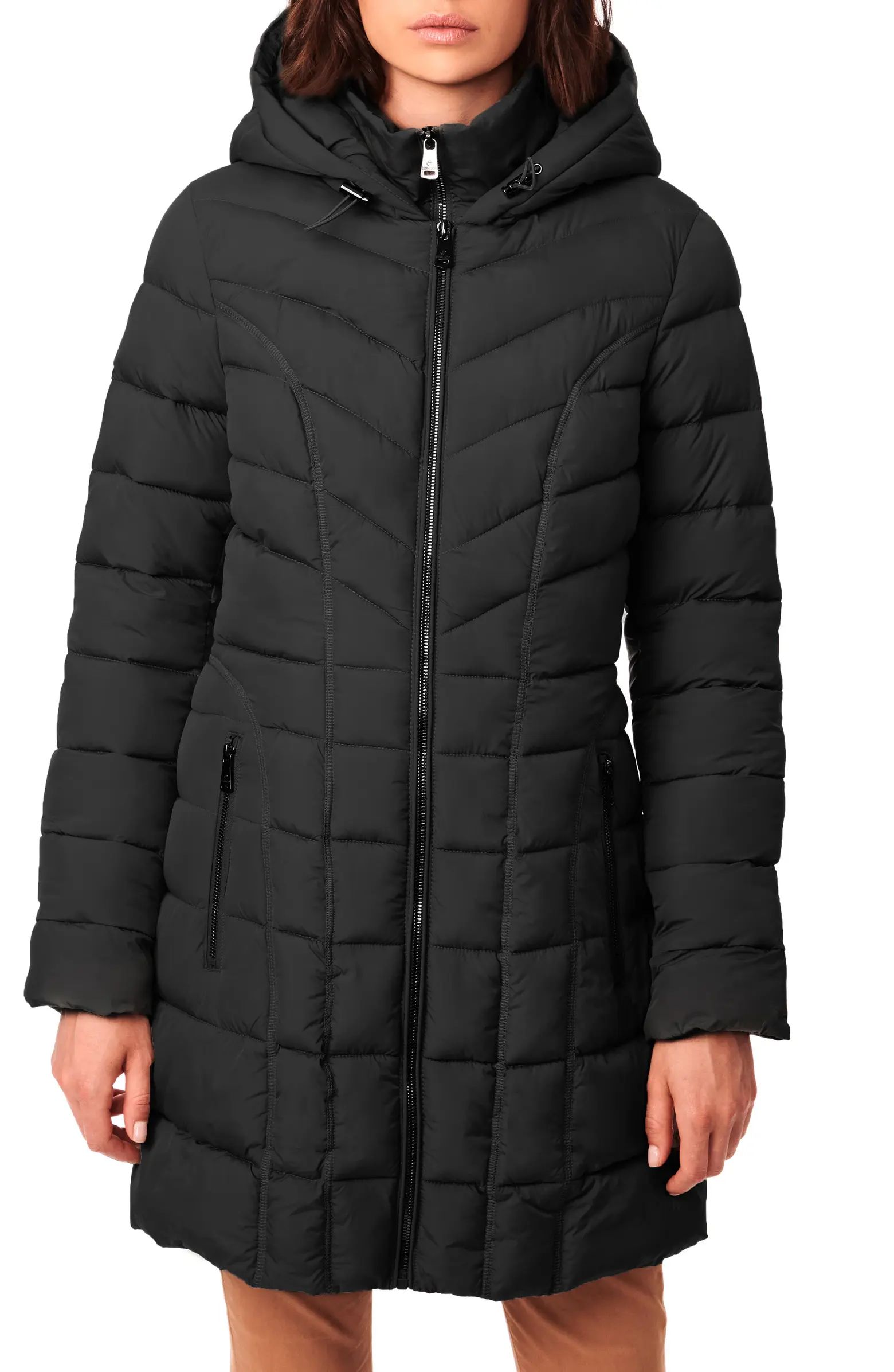 Water Resistant Packable Hooded Puffer Coat with Removable Bib Insert | Nordstrom