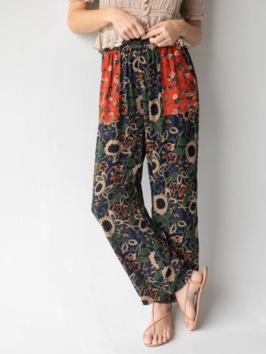 Beckett Pant - Navy Dahlias Rust | Natural Life