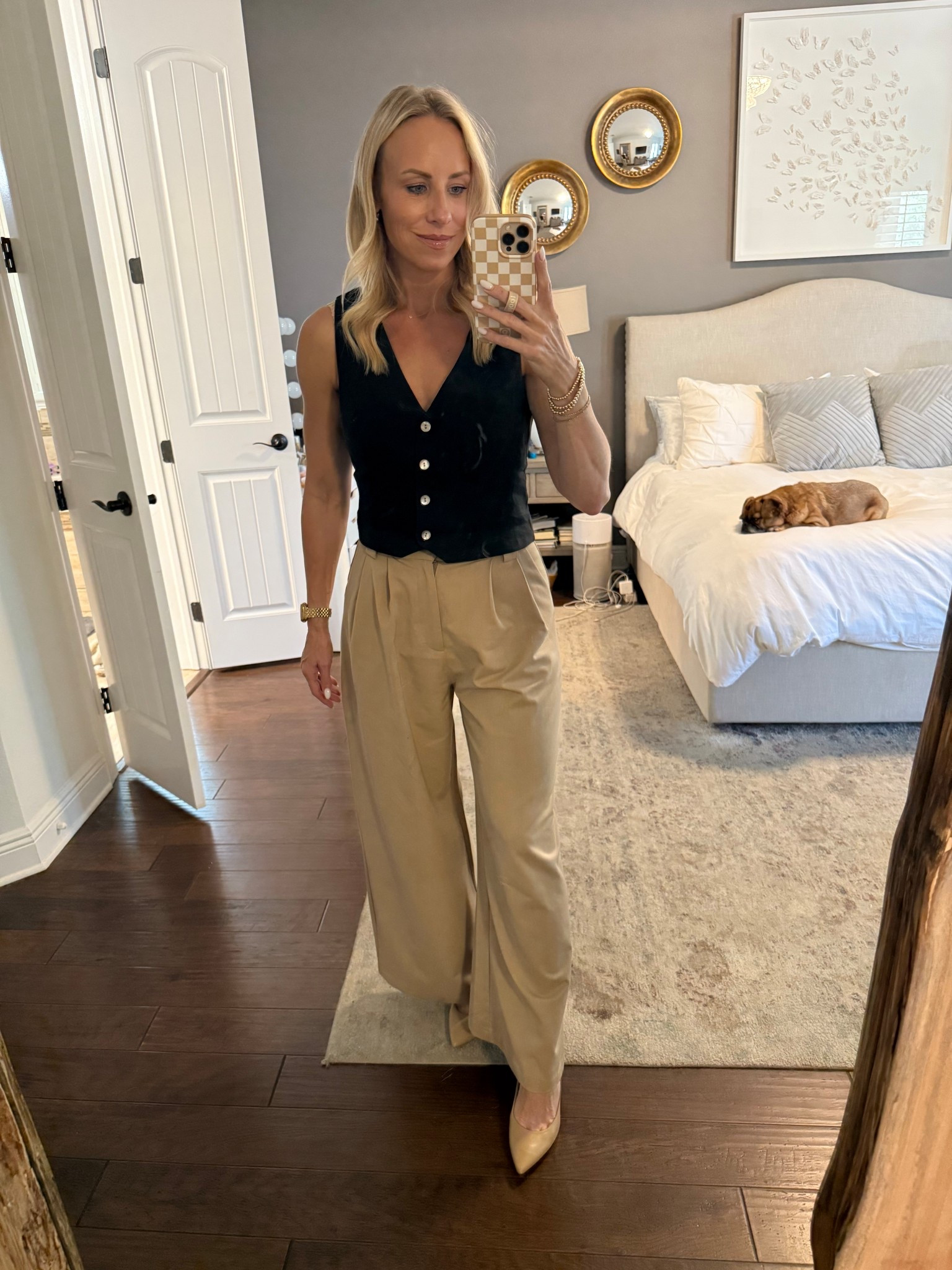 I’ve been loving a sleek vest with these wide leg trousers! It’s a perfect look for the office and into the evening! Both of these pieces were super flattering and adorable, and perfect capsule wardrobe staples. 

#LTKSaleAlert #LTKWorkwear #LTKFindsUnder50