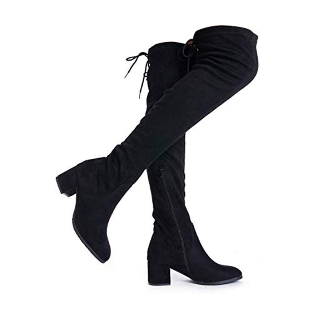DREAM PAIRS Women's Over The Knee Thigh High Chunky Heel Boots | Amazon (US)