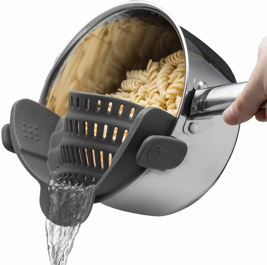 Amazon.com: 1pc Silicone Strainer, Adjustable Clip On Pantry Drainer for Pans & Bowls, Heat Resis... | Amazon (US)