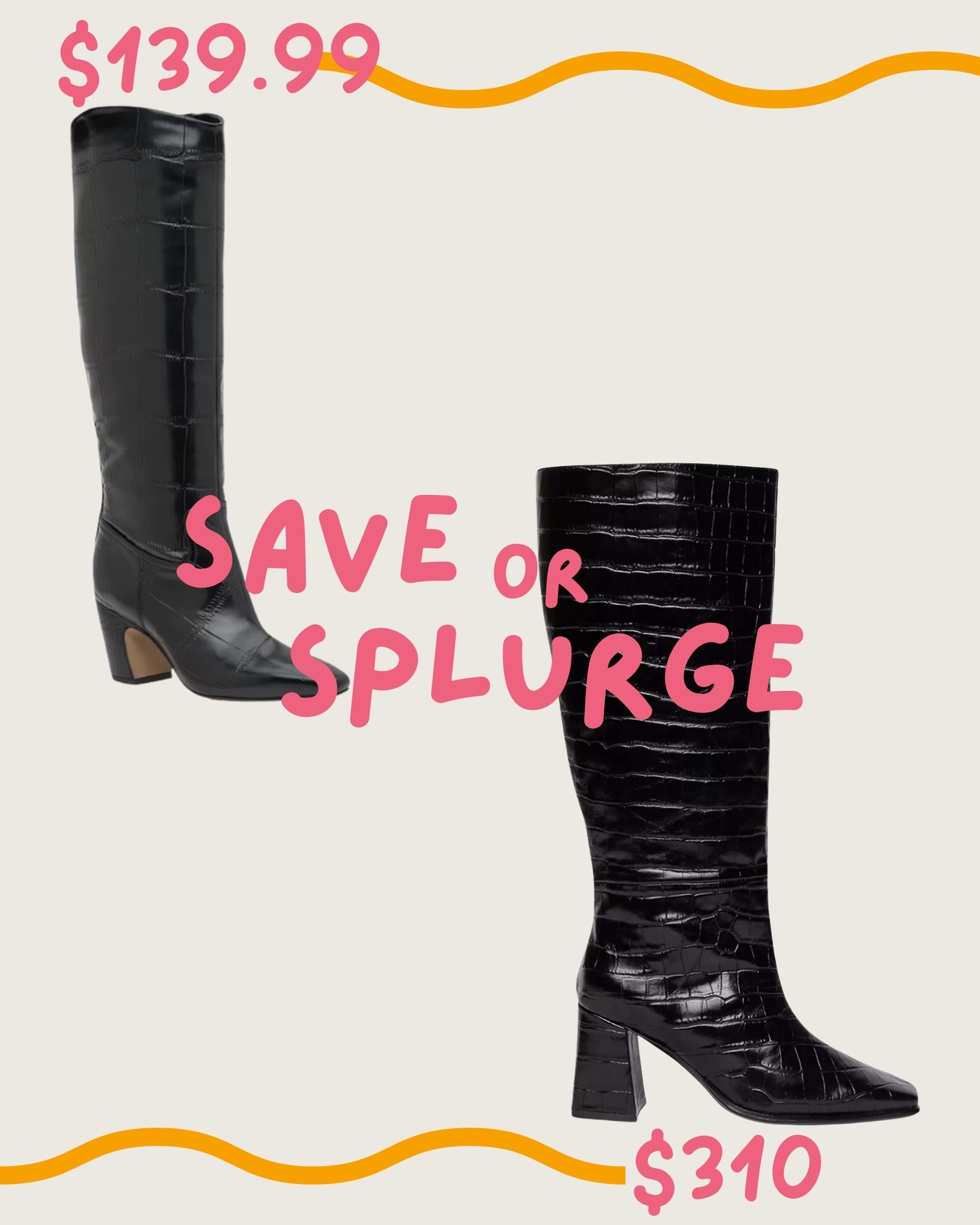 Classic, sleek, and so on-trend 🖤

Croc-embossed tall boots are the ultimate fall essential — perfect with denim, dresses, or mini skirts. 

The DSW pair gives the same luxe texture and block-heel silhouette for half the price. ✨

#LTKShoeCrush #LTKStyleTip #LTKSaleAlert