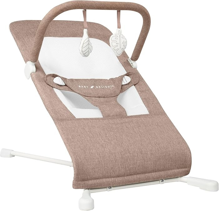 Baby Delight Highland Baby Bouncer | Infant | 0 – 6 Months | 3-Position Recline | Mocha Tweed | Amazon (US)