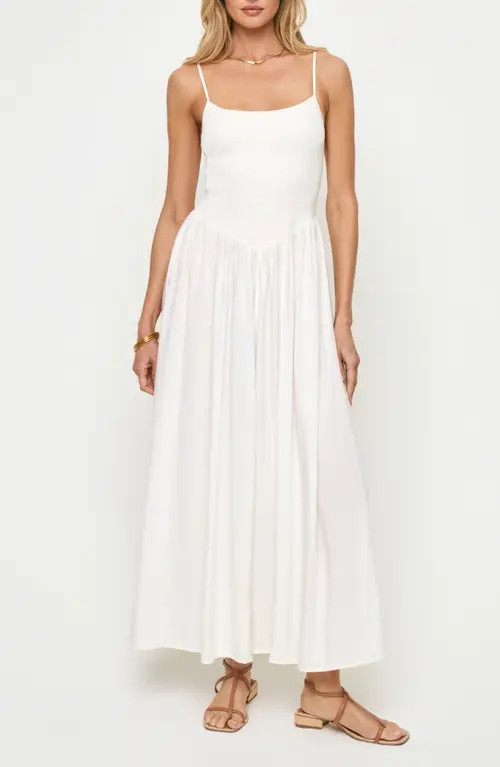 LSPACE Misha Smocked Bodice Cover-Up Cotton Maxi Dress in Cream at Nordstrom, Size Large | Nordstrom