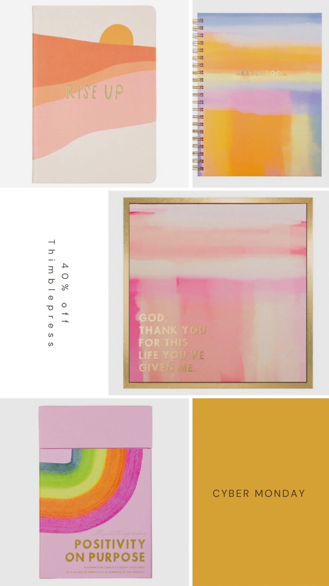 Gifts 

Thimblepress 40% off cyber Monday 

#LTKsalealert #LTKCyberweek #LTKGiftGuide