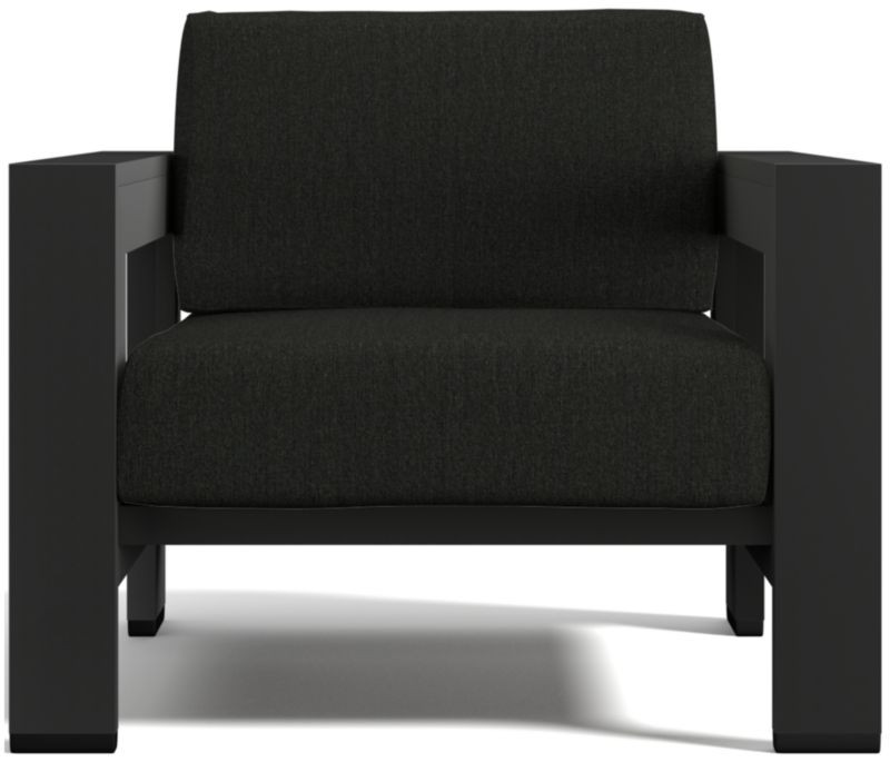 Walker Metal Outdoor Patio Lounge Chair with Graphite Sunbrella Cushions + Reviews | Crate & Barr... | Crate & Barrel