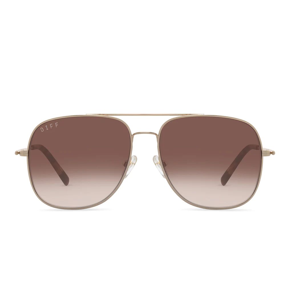 COLOR: brushed gold   brown gradient sunglasses | DIFF Eyewear