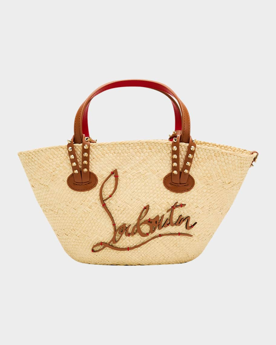 Christian Louboutin Cabata Mini Basket Tote Bag in Raffia | Neiman Marcus