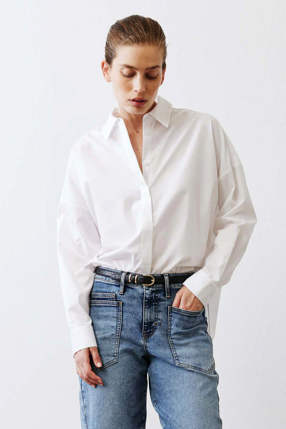 Non-Iron Refine Oversized Tunic | Ruti