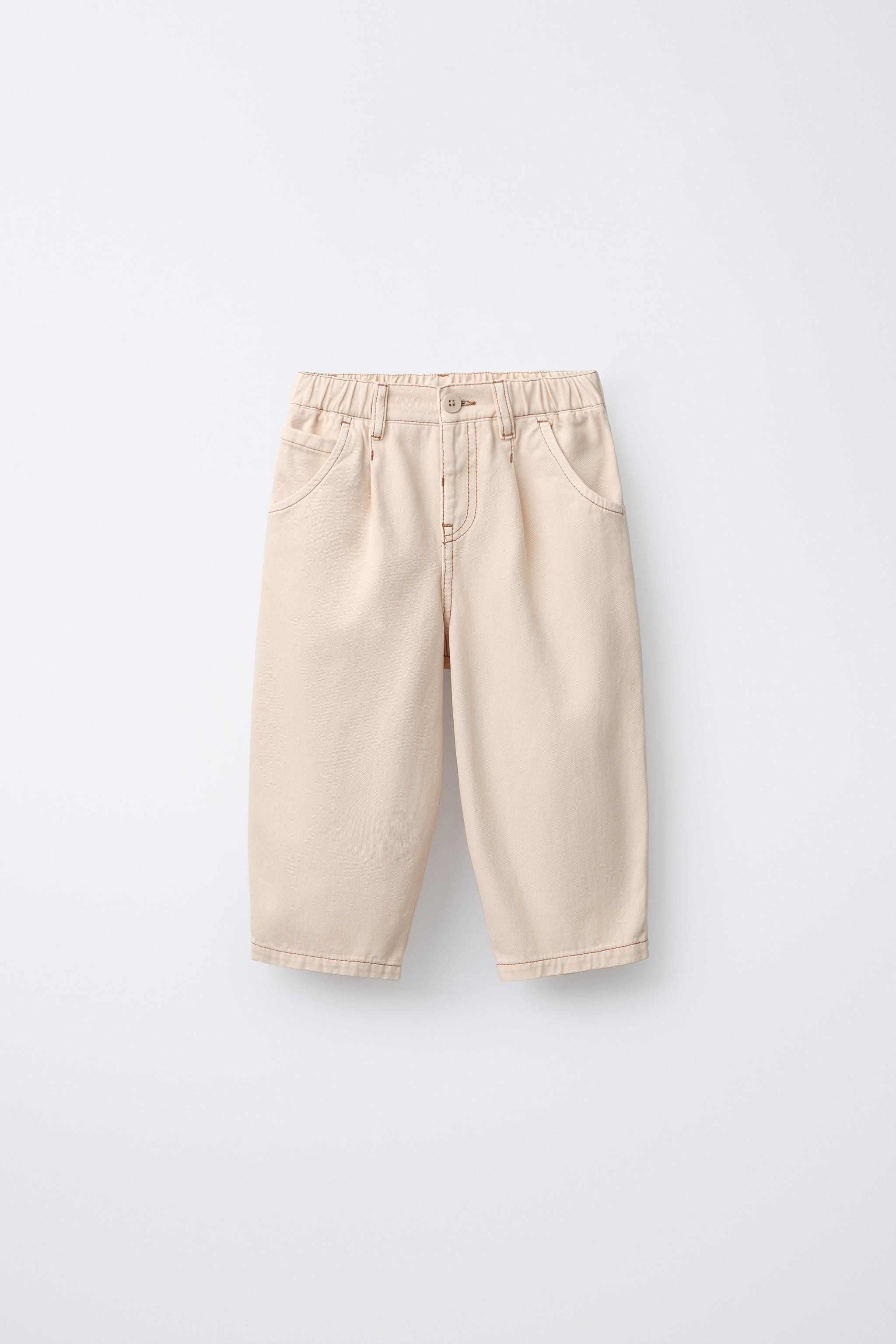 SOFT TOUCH BAGGY PANTS WITH TOPSTITCHING | Zara US