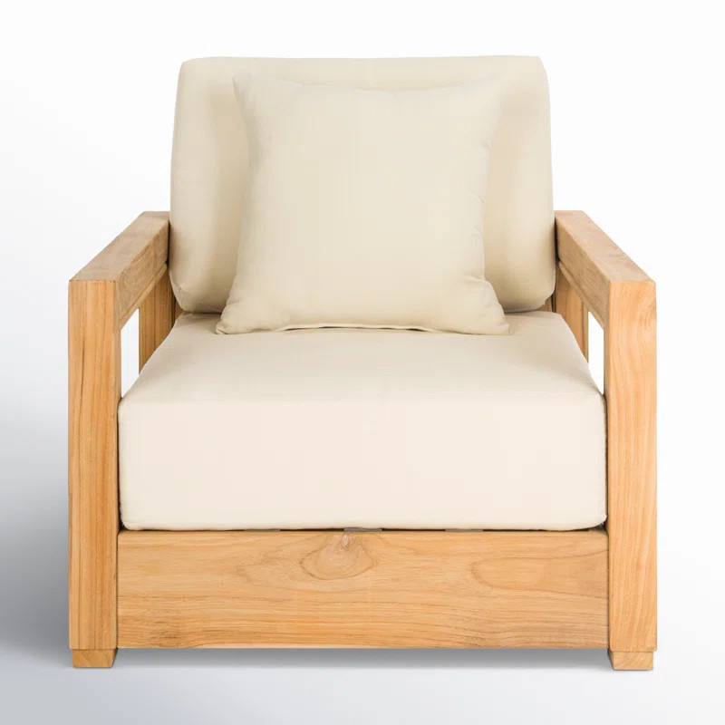 Melrose Teak Outdoor Lounge Chair with Cushion | AllModern