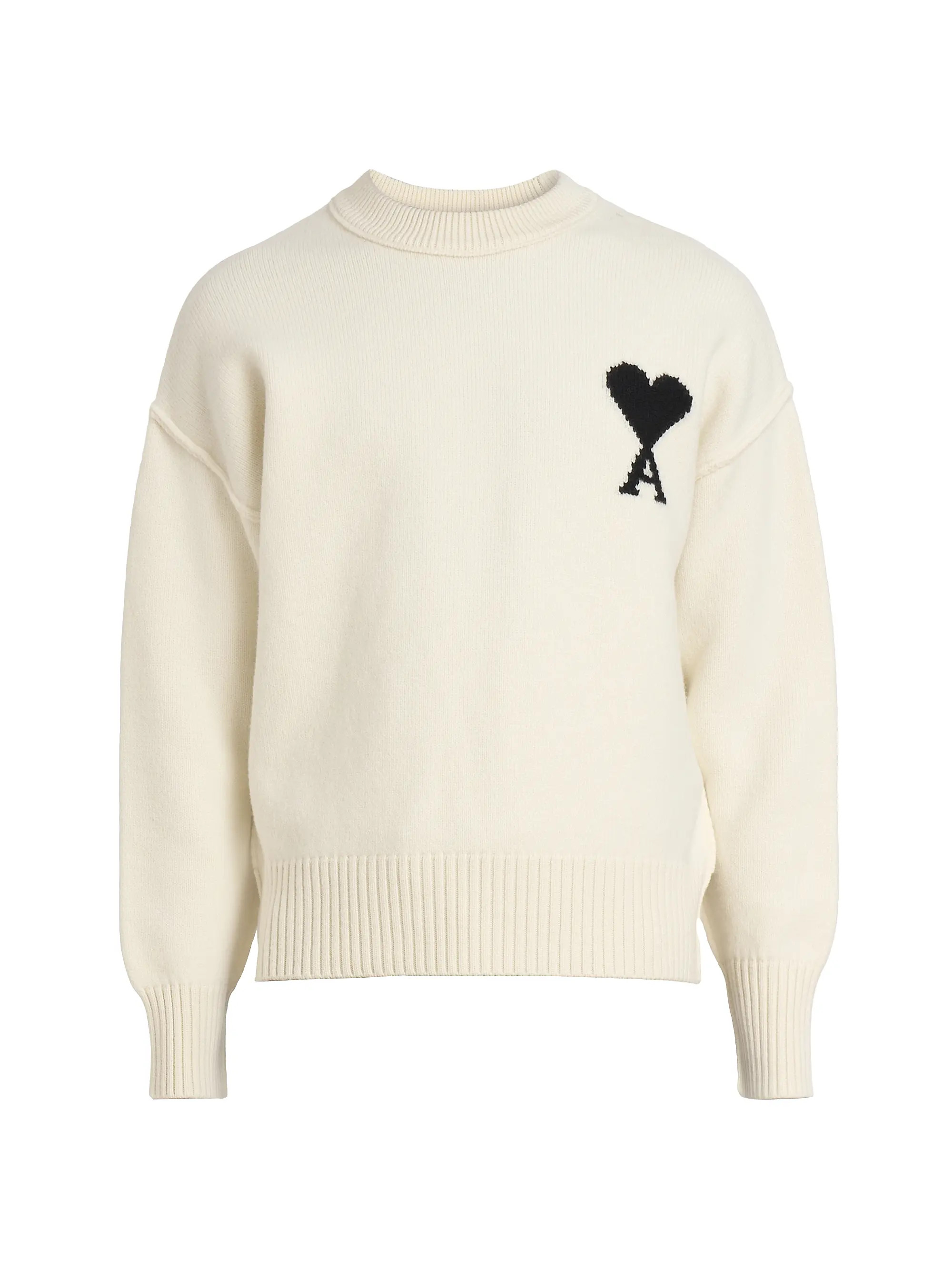 AMI Paris ADC Logo Wool Crewneck Sweater | Saks Fifth Avenue | Saks Fifth Avenue