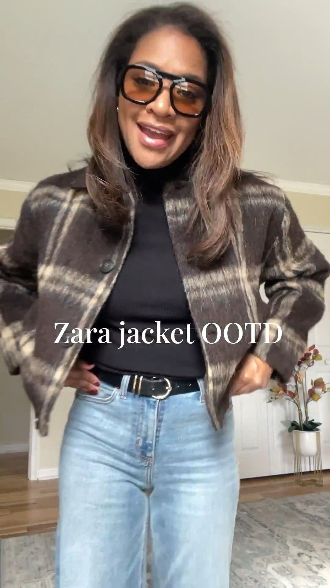 Love this Zara plaid Shacket! Wearing a small. Jeans are a size 4 

#ltkfindsunder100 #ltkover40 #ltkfindsunder50

