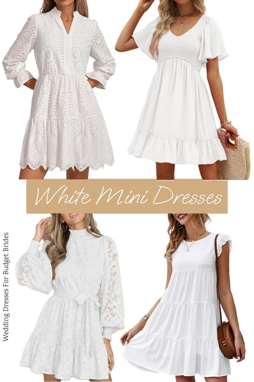 White mini dresses for all your pre-wedding events. All on Amazon.

Bridal shower dress. Bachelorette party look. Engagement photoshoot dress. Engagement party dress. Rehearsal dinner dress. Honeymoon looks. 

#graduationdress 
#brideonabudget 
#affordablebridal #graduationdresses #founditonamazonfashion

#LTKWedding #LTKSeasonal