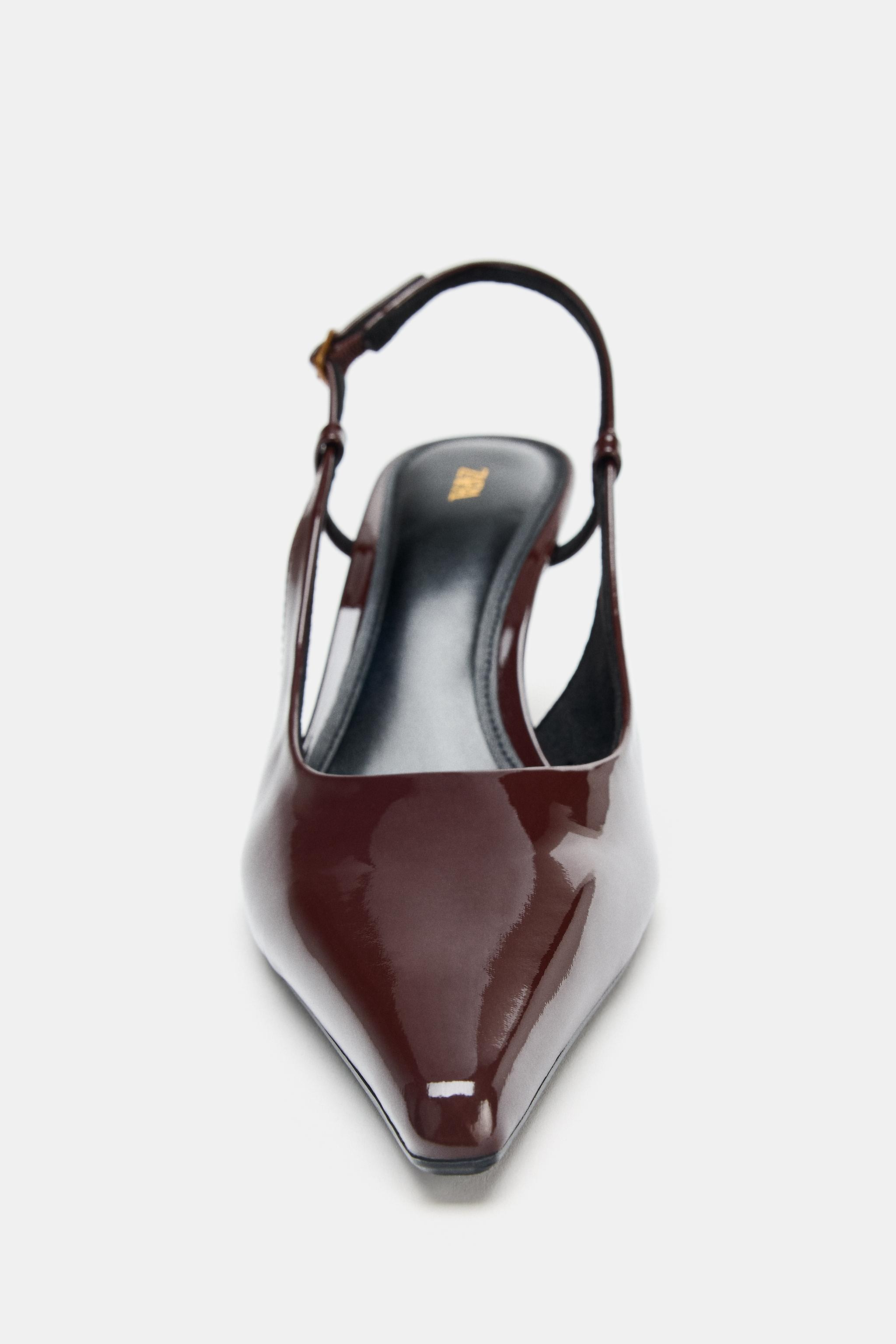 FAUX PATENT HIGH-HEEL SLINGBACK SHOES | Zara UK