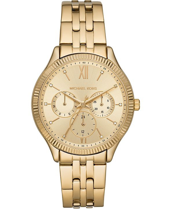 Women's Chronograph Gold-Tone Stainless Steel Bracelet Watch 39mm | Macys (US)