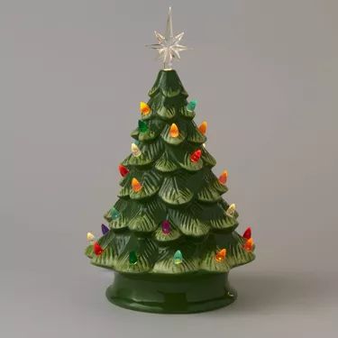 14.5&#34; Battery Operated Lit Ceramic Christmas Tree Green - Wondershop&#8482; | Target