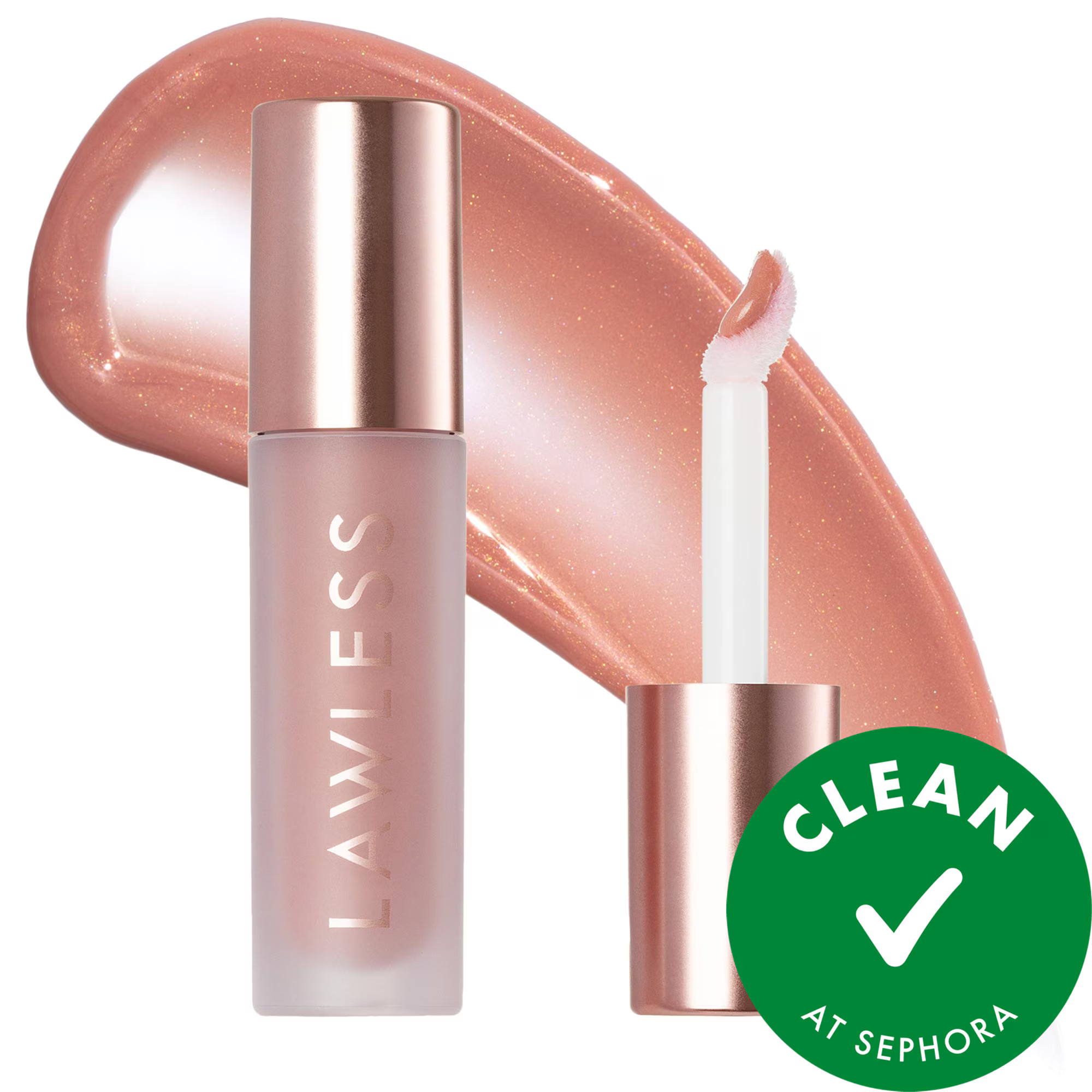 LAWLESS Forget The Filler Lip Plumper Line Smoothing Gloss Nudie 0.11 oz | Sephora (US)
