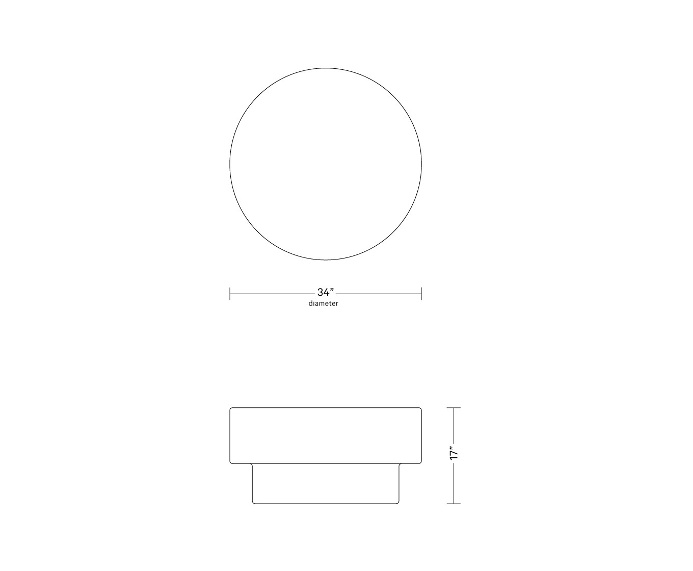 Benson Leather Footed Round | Interior Define