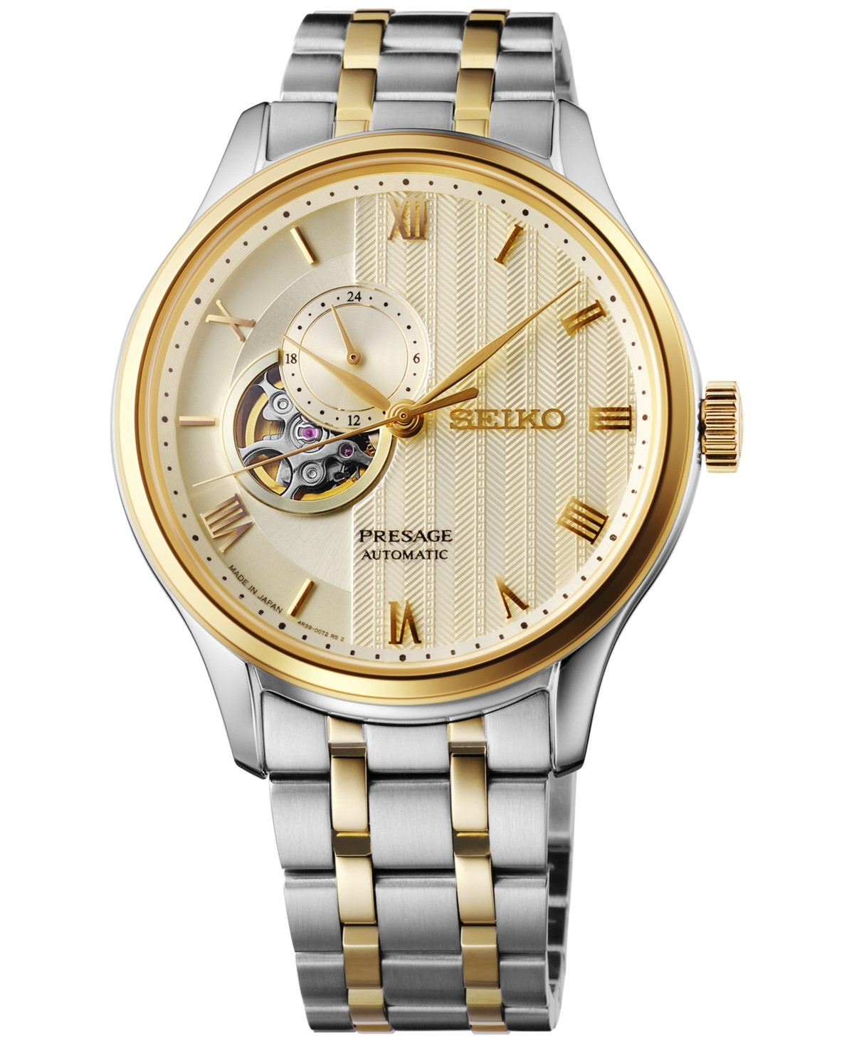 Seiko Men's Automatic Presage Japanese Garden Two-Tone Stainless Steel Bracelet Watch 42mm - Ivory | Macy's