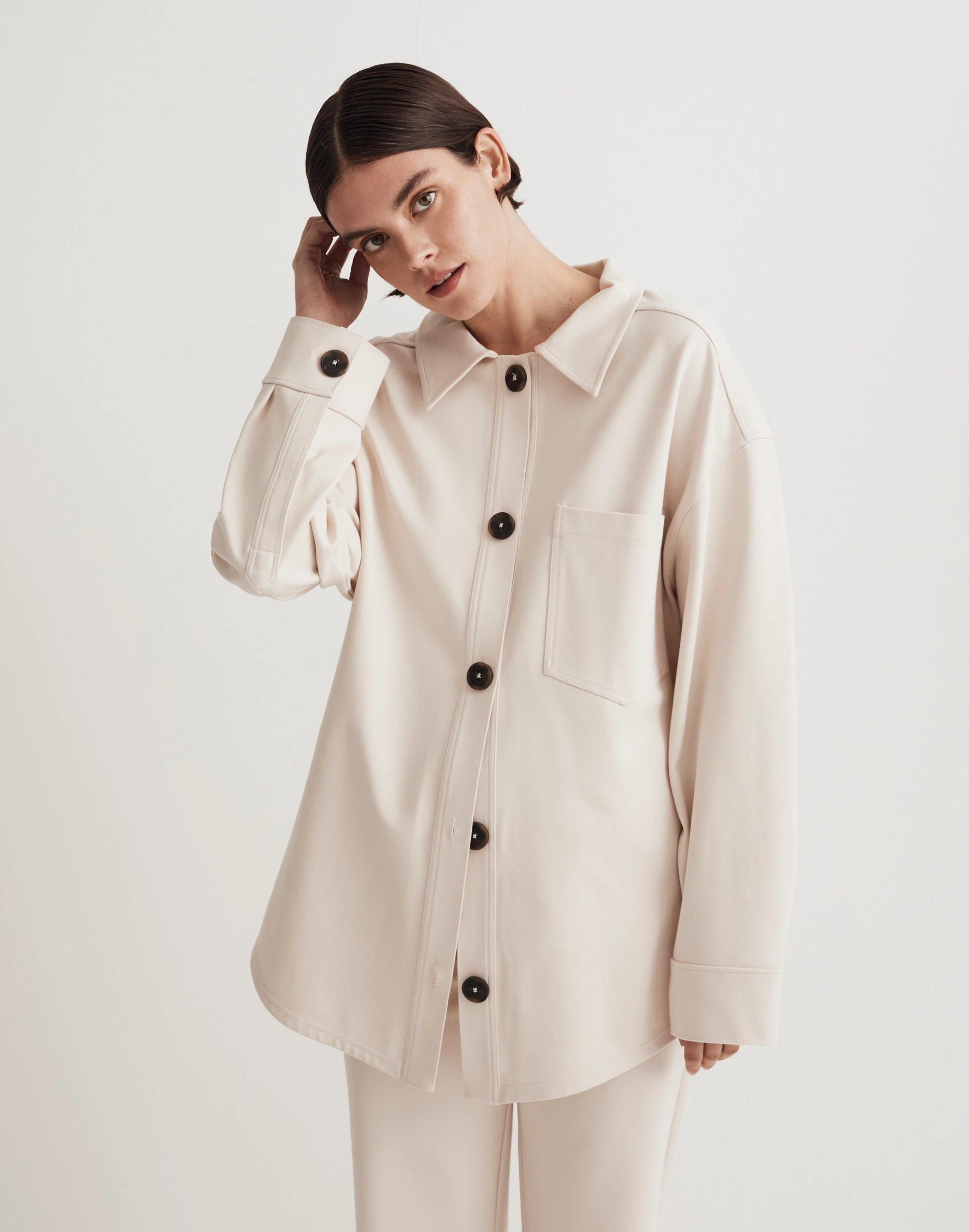Ponte Oversized Shirt Jacket | Madewell