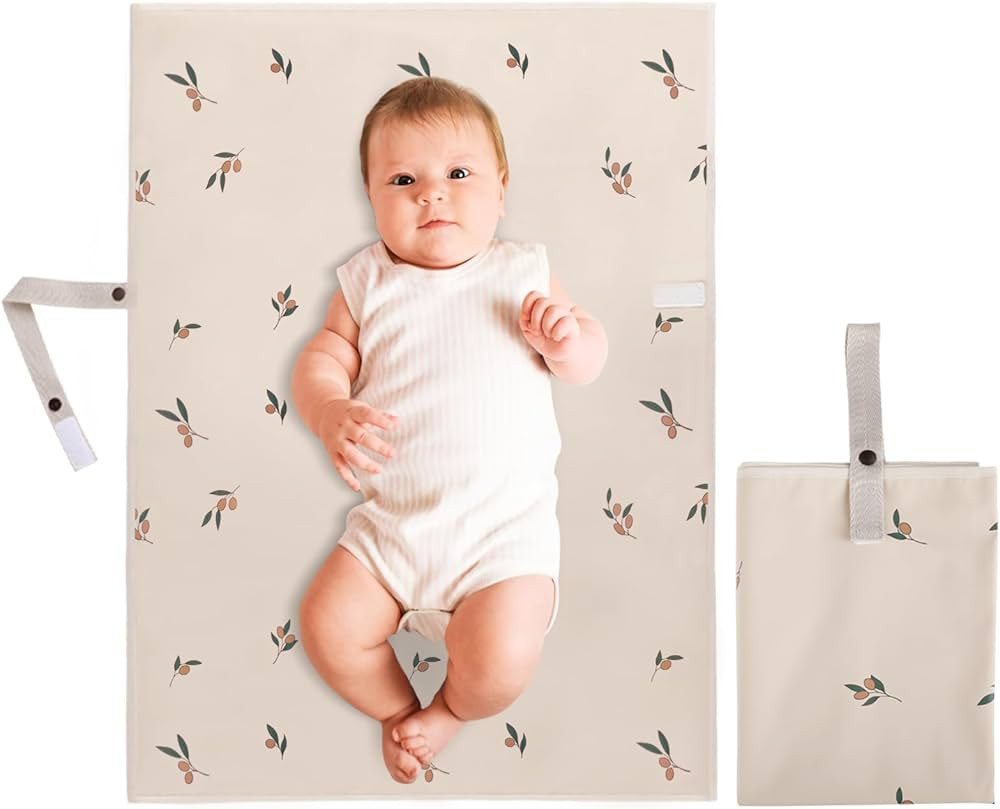 Vegan Leather Portable Changing Pad - Waterproof Compact Baby Changing Mat - Foldable Travel Diap... | Amazon (US)