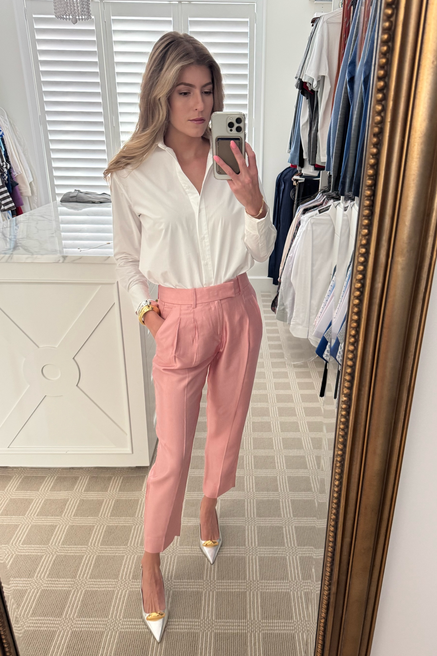 Spring work outfit, business casual, spring fashion, pink pant, white blouse

#LTKStyleTip #LTKWorkwear