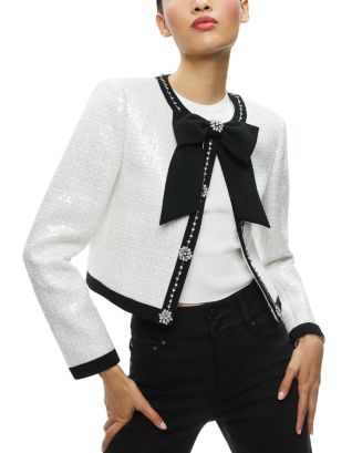 Alice and Olivia Gwyneth Embellished Cropped Jacket    Women - Bloomingdale's | Bloomingdale's (US)