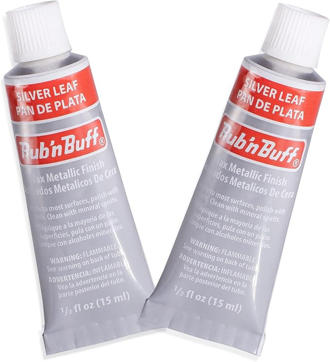 AMACO Rub n Buff Wax Metallic Finish - 2 Rub n Buff Silver Leaf 15ml Tubes - Versatile Gilding Wa... | Amazon (US)
