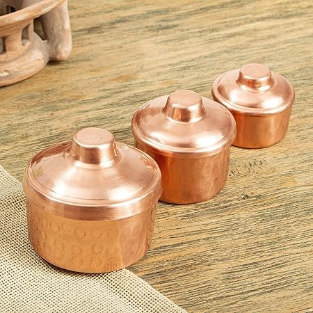Santa Tradition Decorative Copper Jars (Set of 3) Pink Copper | Amazon (US)
