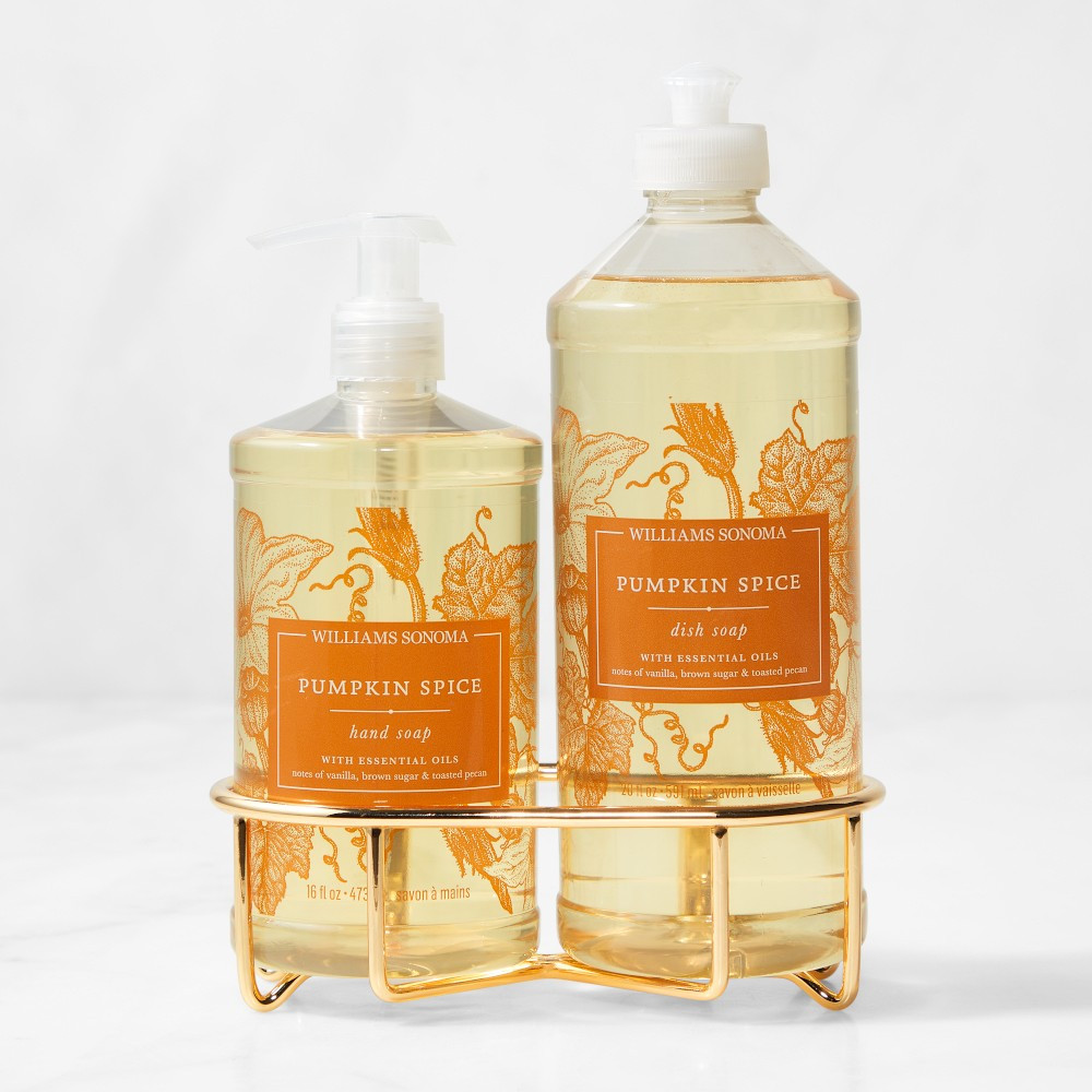 Williams Sonoma Pumpkin Spice Hand Soap & Dish Soap 3-Piece Kitchen Set | Williams-Sonoma
