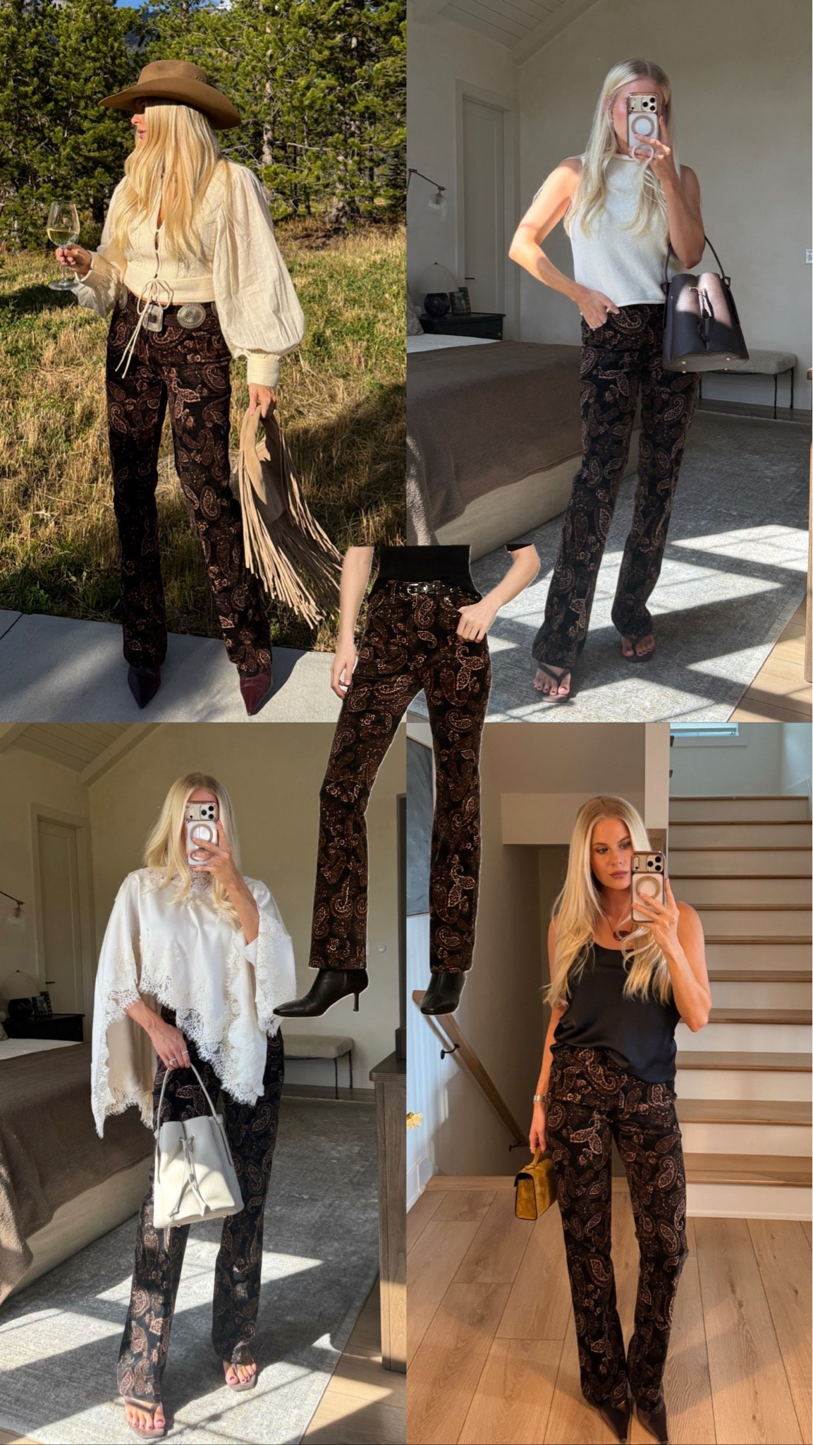 SIZE: 28 in pants! 
1 - 6 in top, 28 in pants, shoes run tts
2 - med top, 28 pants, shoes run tts
3 - poncho is o/s, 28 pants, shoes tts
4 - 28 in pants, linked similar tops & shoes

#LTKootd #LTKSeasonal