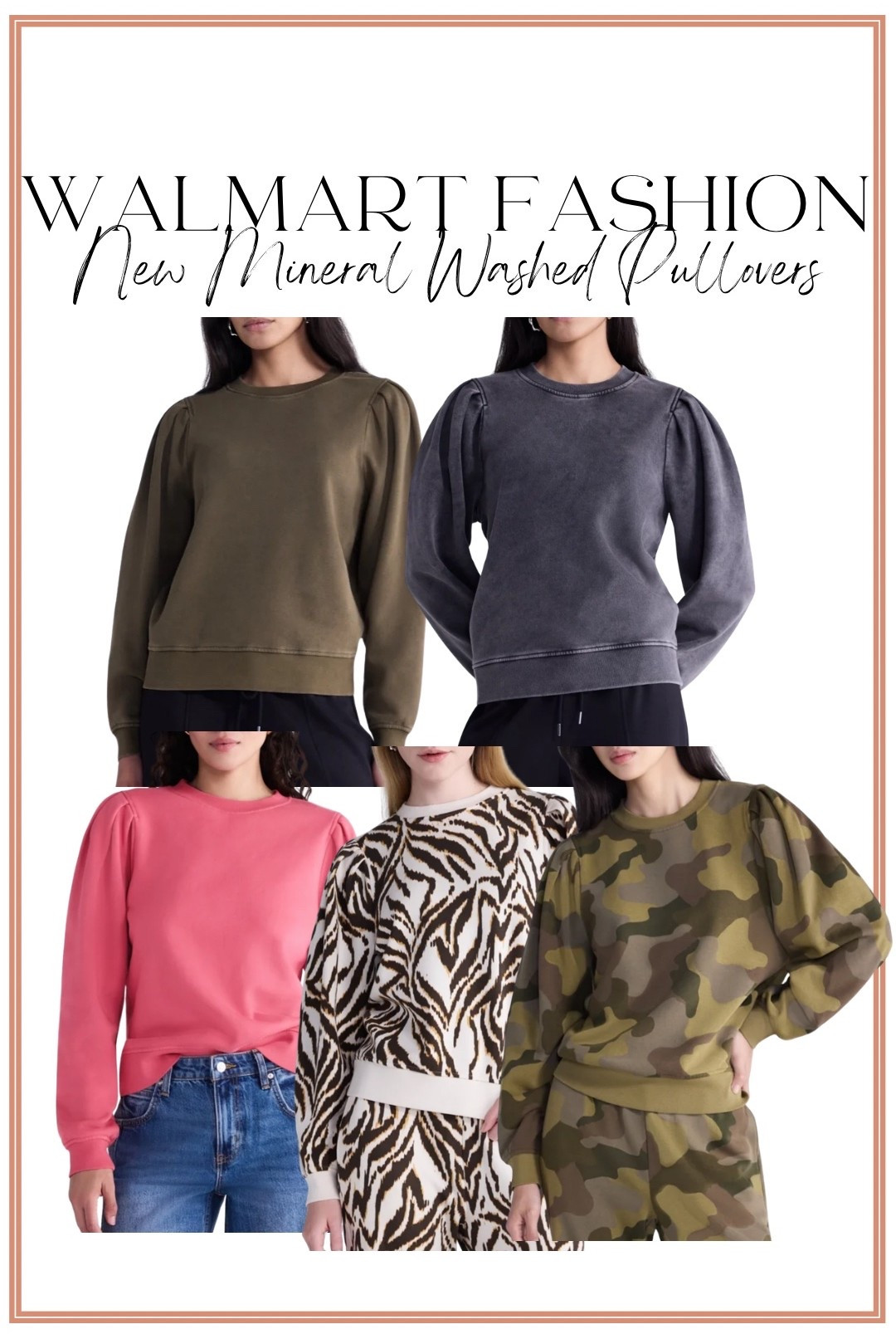 These new Walmart fashion pullovers are SO good for fall! 🍂🤎 The mineral washed finish and puff sleeve detail make a basic sweatshirt feel so much more elevated, and there are so many cute colors and prints to choose from! I’m loving the olive, charcoal, pink, zebra and camo options. Pair them with jeans, leggings or the coordinating bottoms for an easy comfy fall outfit that still looks put together. These are definitely going to be on repeat for school drop-off, errands and cozy weekends!

#walmartfashion #walmartfinds #walmartstyle #walmartnewarrivals #walmartfashionfinds #walmartoutfit #walmartfallfashion #fallfashion #falloutfits #falloutfitideas #affordablefashion #affordablestyle #comfyoutfit #casualstyle #momstyle #schooldropoffstyle #walmartsweatshirt

#LTKootd #LTKPetite