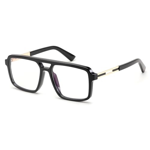 FEISEDY Retro Aviator Blue Light Glasses for Men Women Square Frame Computer Reading/TV/Phones Glasses B0209 | Amazon (US)