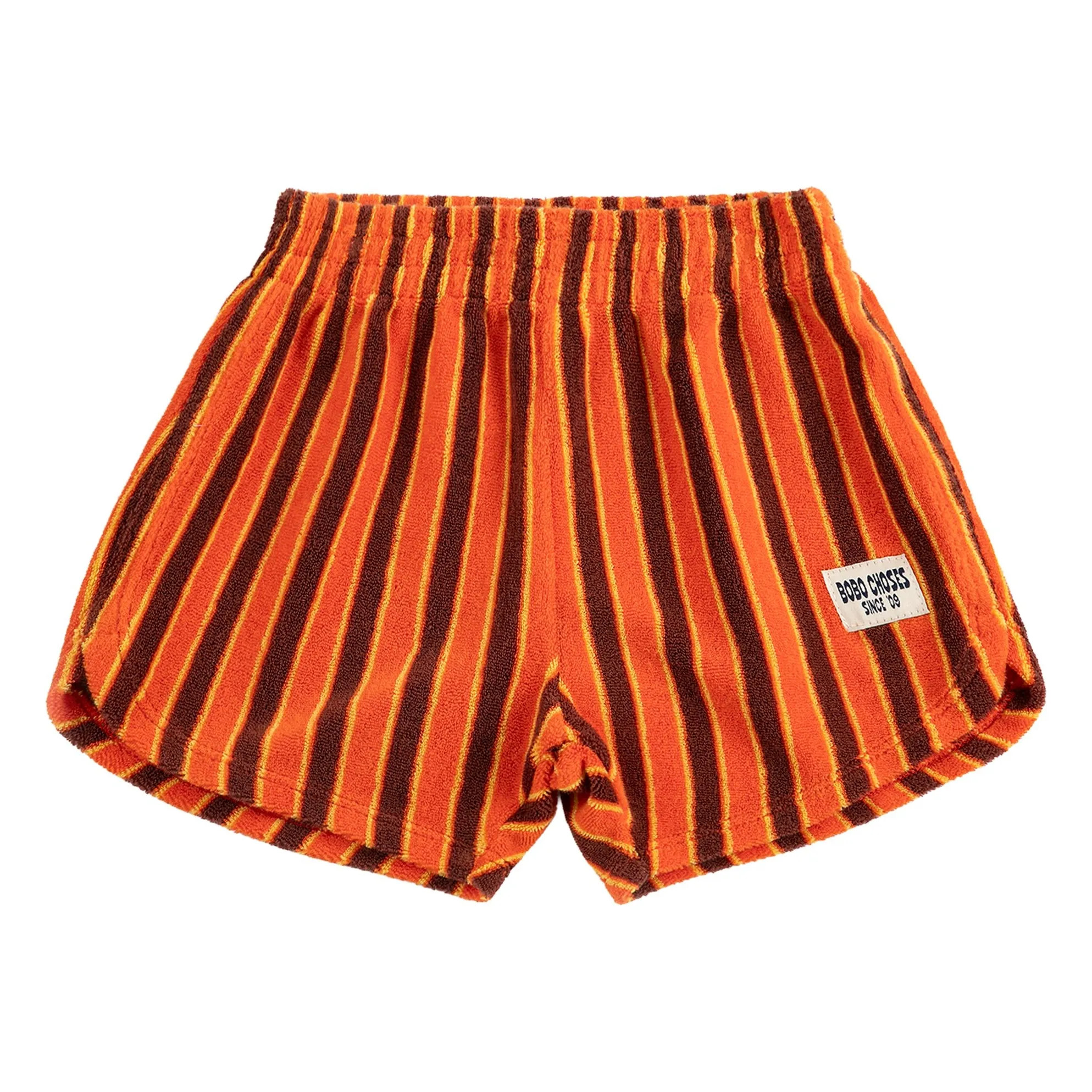Striped Terry Shorts | Orange | Smallable